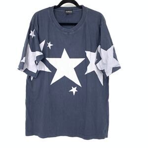 The Bureau Counting Stars Oversized T-Shirt Womens Sz Medium Garment Dyed Blue